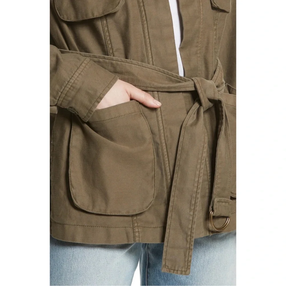 Free People Army “In Our Nature” Cargo Jacket Olive Green Utility Size S - Picture 4 of 9